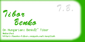 tibor benko business card